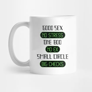 Good Sex No Stress One Boo No Ex Small Circle Big Checks Mug